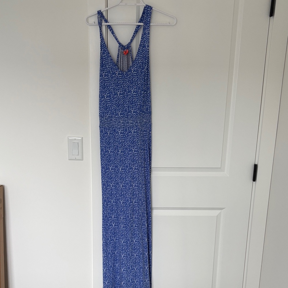 Blue Patterned Maxi Dress